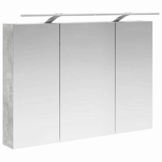 Baderomsskapsett 4 pcs Betonggrå Konstruert tre