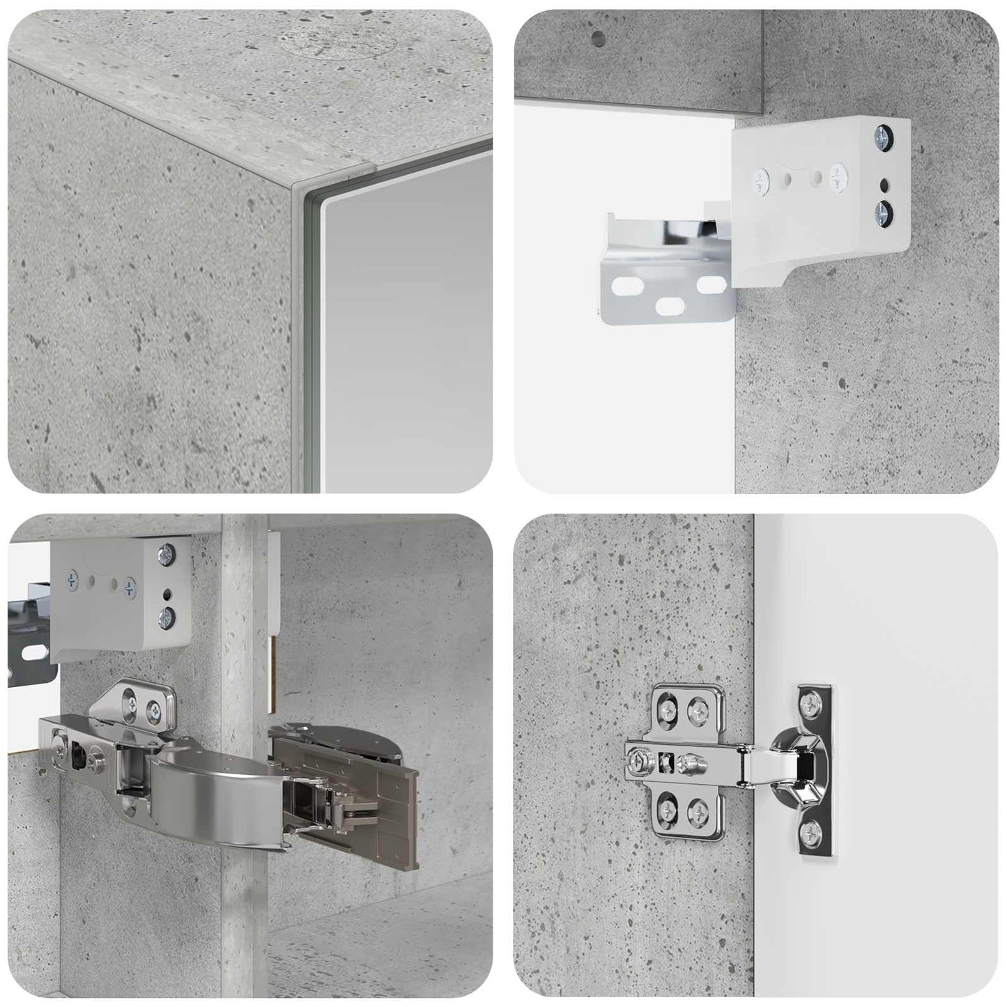 Baderomsskapsett 5 pcs Betonggrå Konstruert tre