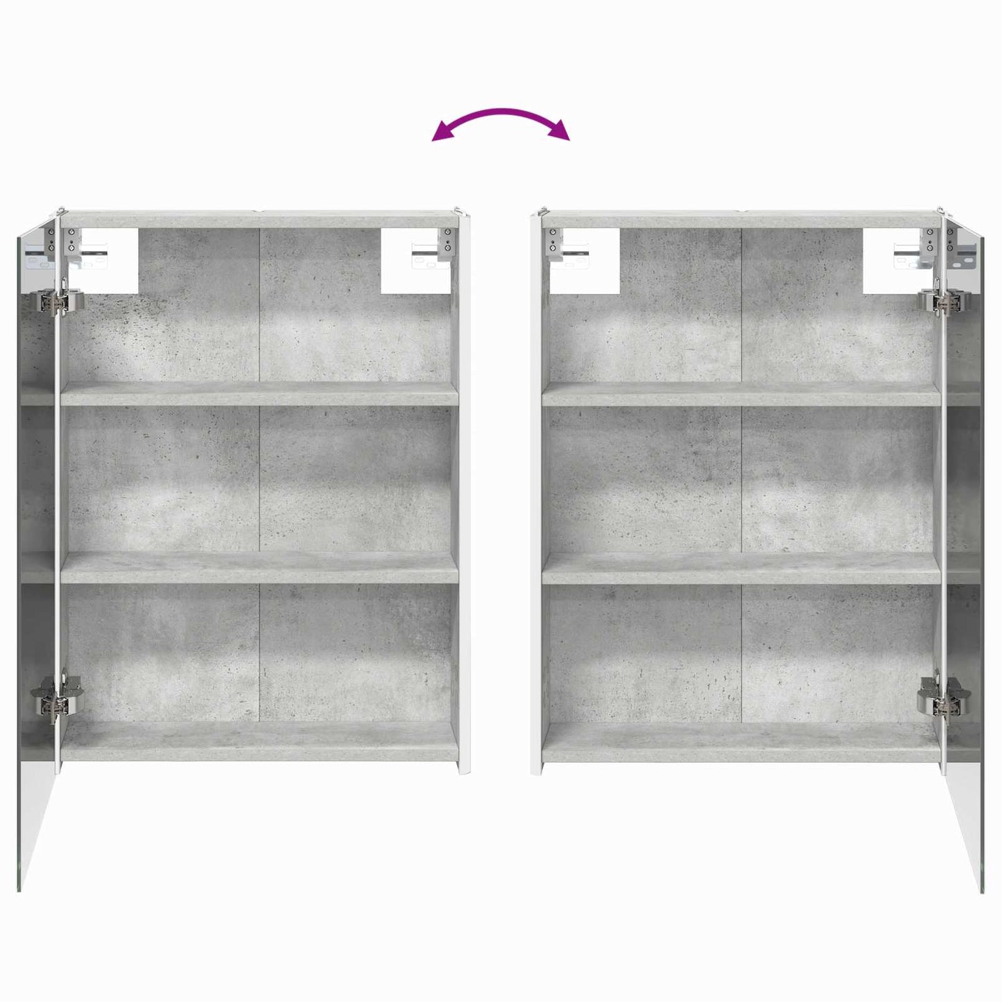 Baderomsskapsett 5 pcs Betonggrå Konstruert tre