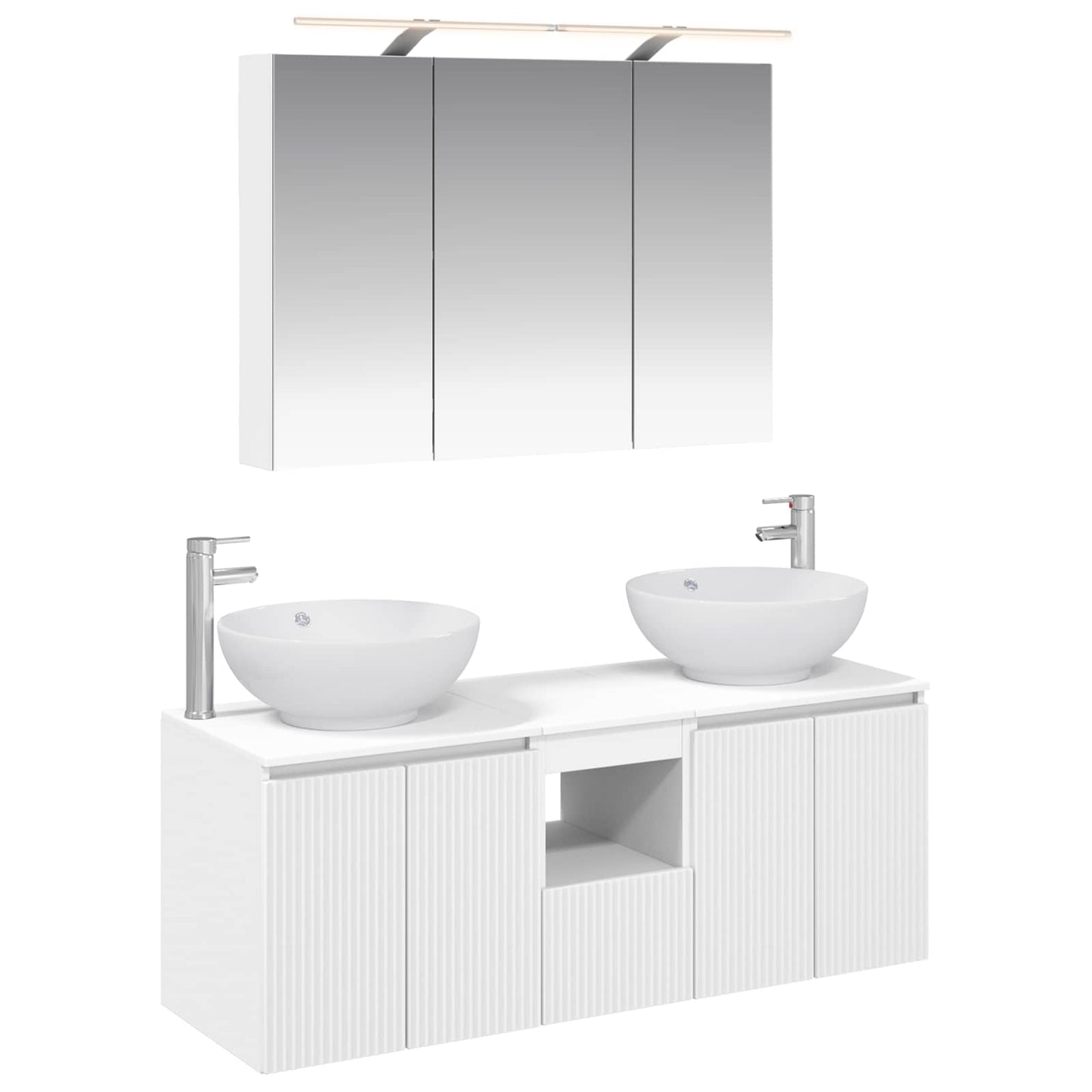 Baderomsskapsett 4 pcs Hvit Konstruert tre