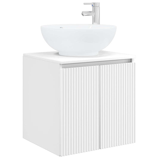 Baderomsskapsett 4 pcs Hvit Konstruert tre