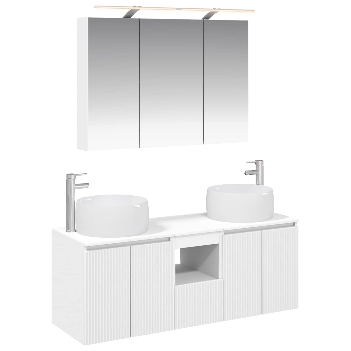 Baderomsskapsett 4 pcs Hvit Konstruert tre