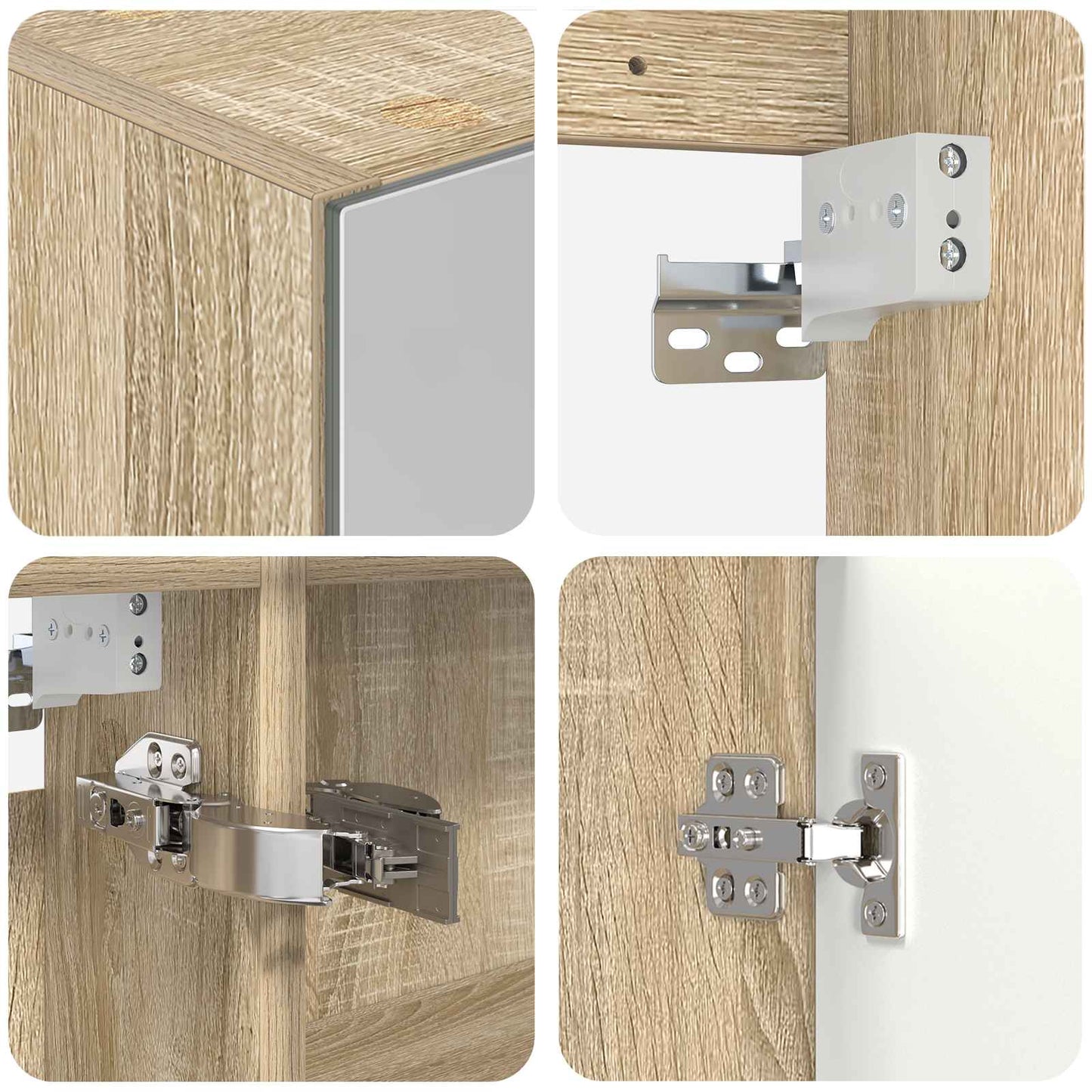 Baderomsskapsett 5 pcs Sonoma eik Konstruert tre