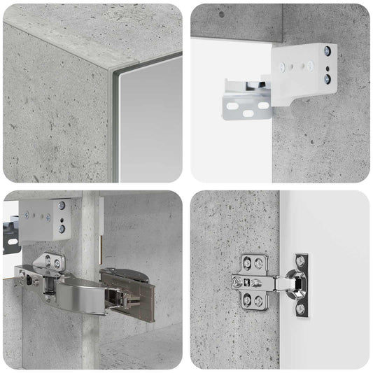 Baderomsskapsett 5 pcs Betonggrå Konstruert tre
