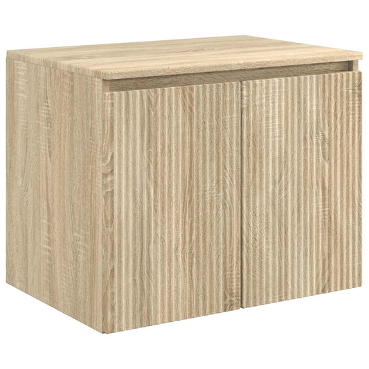 Baderomsskapsett 5 pcs Sonoma eik Konstruert tre