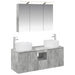 Baderomsskapsett 4 pcs Betonggrå 100 x 14,5 x 70 cm