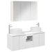 Baderomsskapsett 4 pcs Hvit 103,5 x 15,5 x 70 cm Konstruert tre
