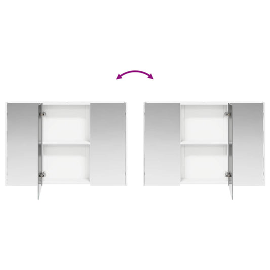 Baderomsskapsett 4 pcs Hvit 103,5 x 15,5 x 70 cm Konstruert tre