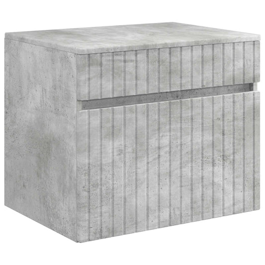 Baderomsskapsett 5 pcs Betonggrå 50 x 14,5 x 70 cm