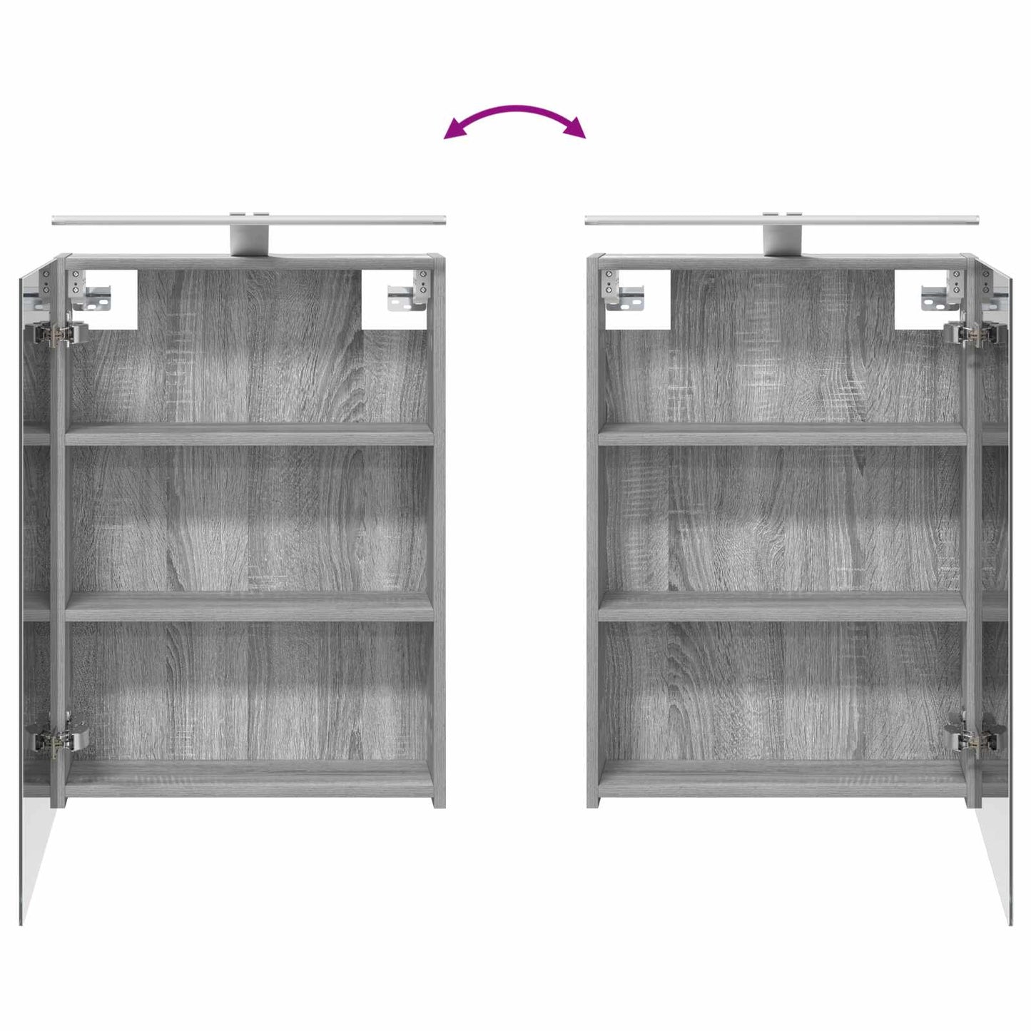 Baderomsskapsett 5 pcs Grå Sonoma 50 x 14,5 x 70 cm