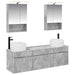 Baderomsskapsett 5 pcs Betonggrå 50 x 14,5 x 70 cm