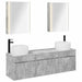 Baderomsskapsett 5 pcs Betonggrå 53 x 15,5 x 70 cm