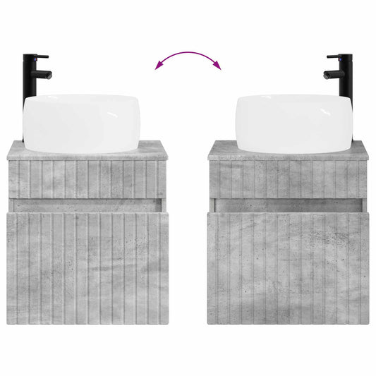 Baderomsskapsett 5 pcs Betonggrå 53 x 15,5 x 70 cm