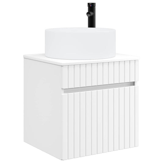 Baderomsskapsett 4 pcs Hvit 100 x 14,5 x 70 cm Konstruert tre