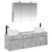 Baderomsskapsett 4 pcs Betonggrå 100 x 14,5 x 70 cm