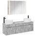 Baderomsskapsett 4 pcs Betonggrå 103,5 x 15,5 x 70 cm