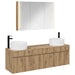 Baderomsskapsett 4 pcs Artisan eik Konstruert tre