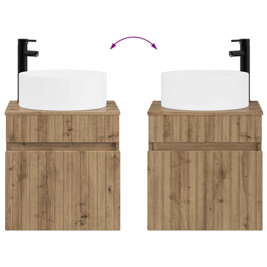 Baderomsskapsett 4 pcs Artisan eik Konstruert tre