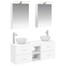 Baderomsskapsett 5 pcs Hvit 50 x 14,5 x 70 cm Konstruert tre