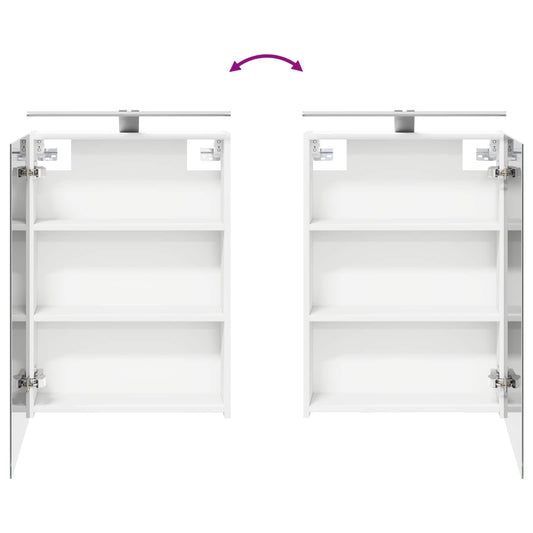Baderomsskapsett 5 pcs Hvit 50 x 14,5 x 70 cm Konstruert tre