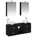 Baderomsskapsett 5 pcs Svart eik 50 x 14,5 x 70 cm