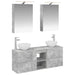 Baderomsskapsett 5 pcs Betonggrå 50 x 14,5 x 70 cm