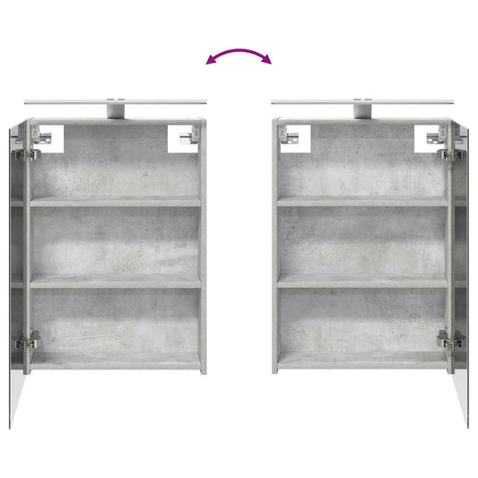Baderomsskapsett 5 pcs Betonggrå 50 x 14,5 x 70 cm