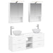 Baderomsskapsett 5 pcs Hvit 50 x 14,5 x 70 cm Konstruert tre