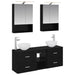 Baderomsskapsett 5 pcs Svart eik 50 x 14,5 x 70 cm