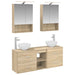 Baderomsskapsett 5 pcs Sonoma eik 50 x 14,5 x 70 cm