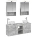 Baderomsskapsett 5 pcs Betonggrå 50 x 14,5 x 70 cm