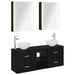 Baderomsskapsett 5 pcs Svart eik 53 x 15,5 x 70 cm
