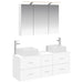 Baderomsinnredningssett 4 pcs Hvit Konstruert tre og glass