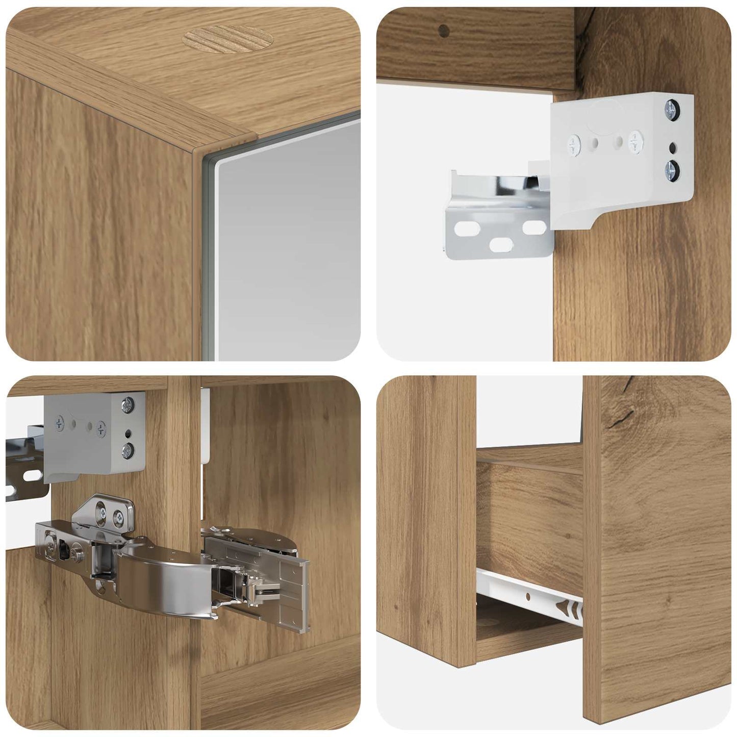 Baderomsinnredningssett 4 pcs Artisan eik