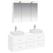 Baderomsinnredningssett 4 pcs Hvit Konstruert tre og glass