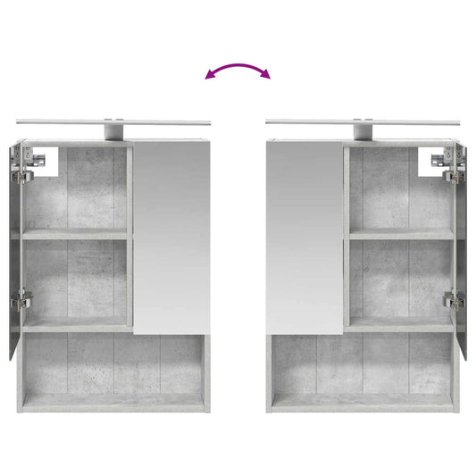 Baderomsinnredningssett 5 pcs Betonggrå Konstruert tre og glass