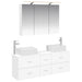 Baderomsinnredningssett 4 pcs Hvit Konstruert tre og glass