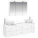 Baderomsinnredningssett 4 pcs Hvit Konstruert tre og glass