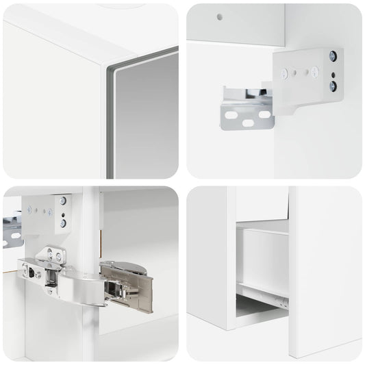 Baderomsinnredningssett 5 pcs Hvit Konstruert tre og glass