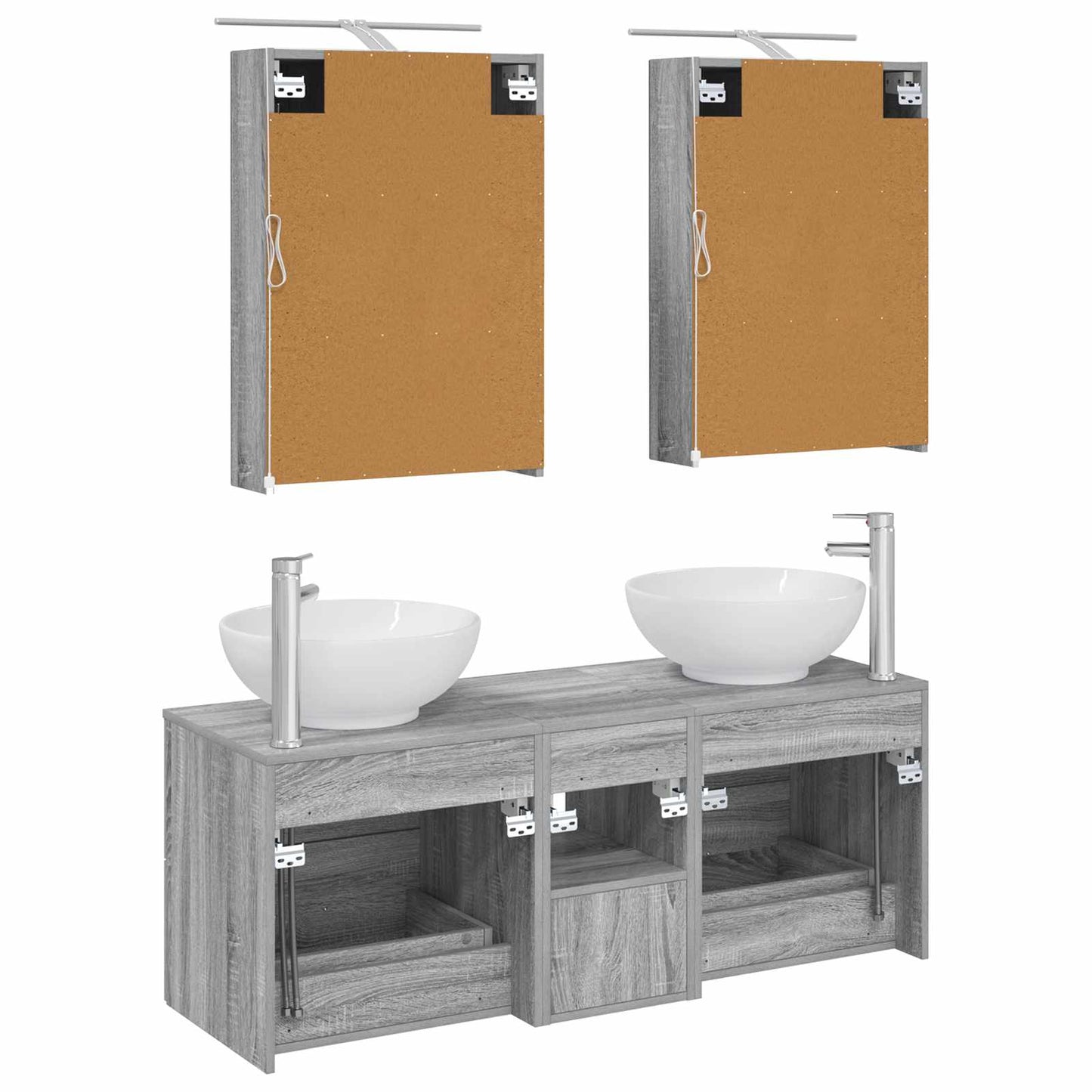 Baderomsinnredningssett 5 pcs Grå Sonoma