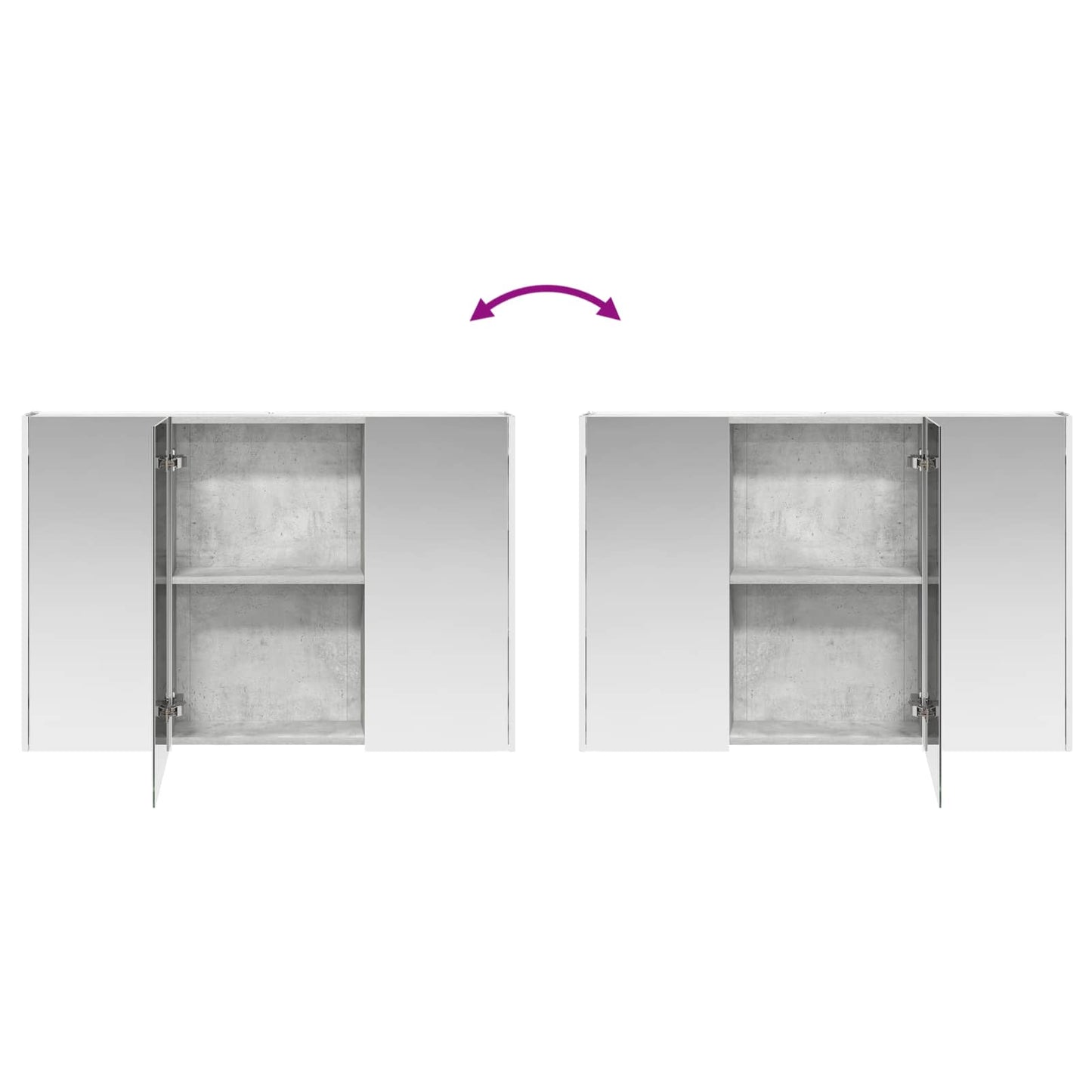 Baderomsinnredningssett 4 pcs Betonggrå Konstruert tre og glass
