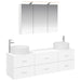 Baderomsinnredningssett 4 pcs Hvit Konstruert tre og glass