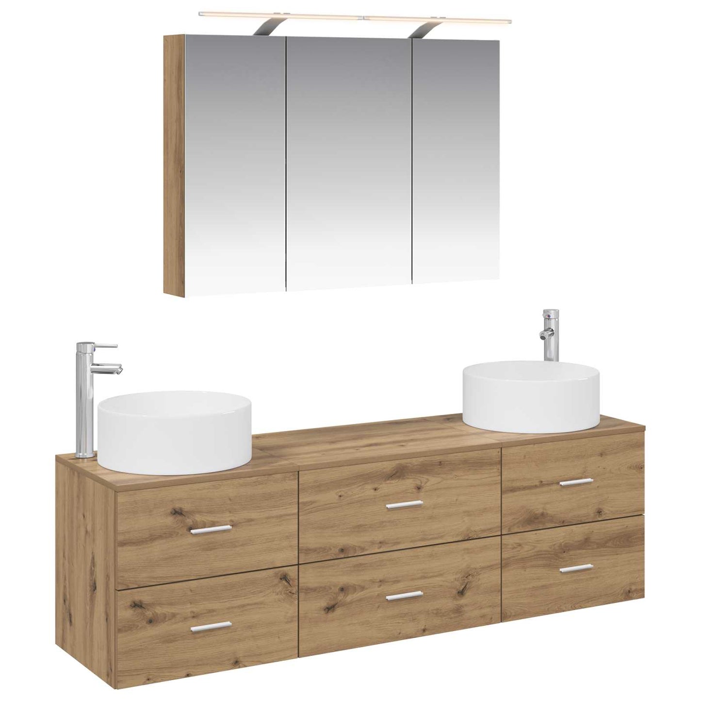 Baderomsinnredningssett 4 pcs Artisan eik
