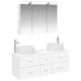 Baderomsinnredningssett 4 pcs Hvit Konstruert tre og glass