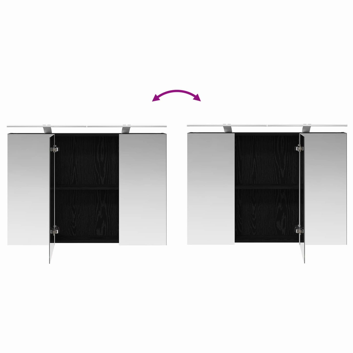 Baderomsinnredningssett 4 pcs Svart eik Konstruert tre og glass