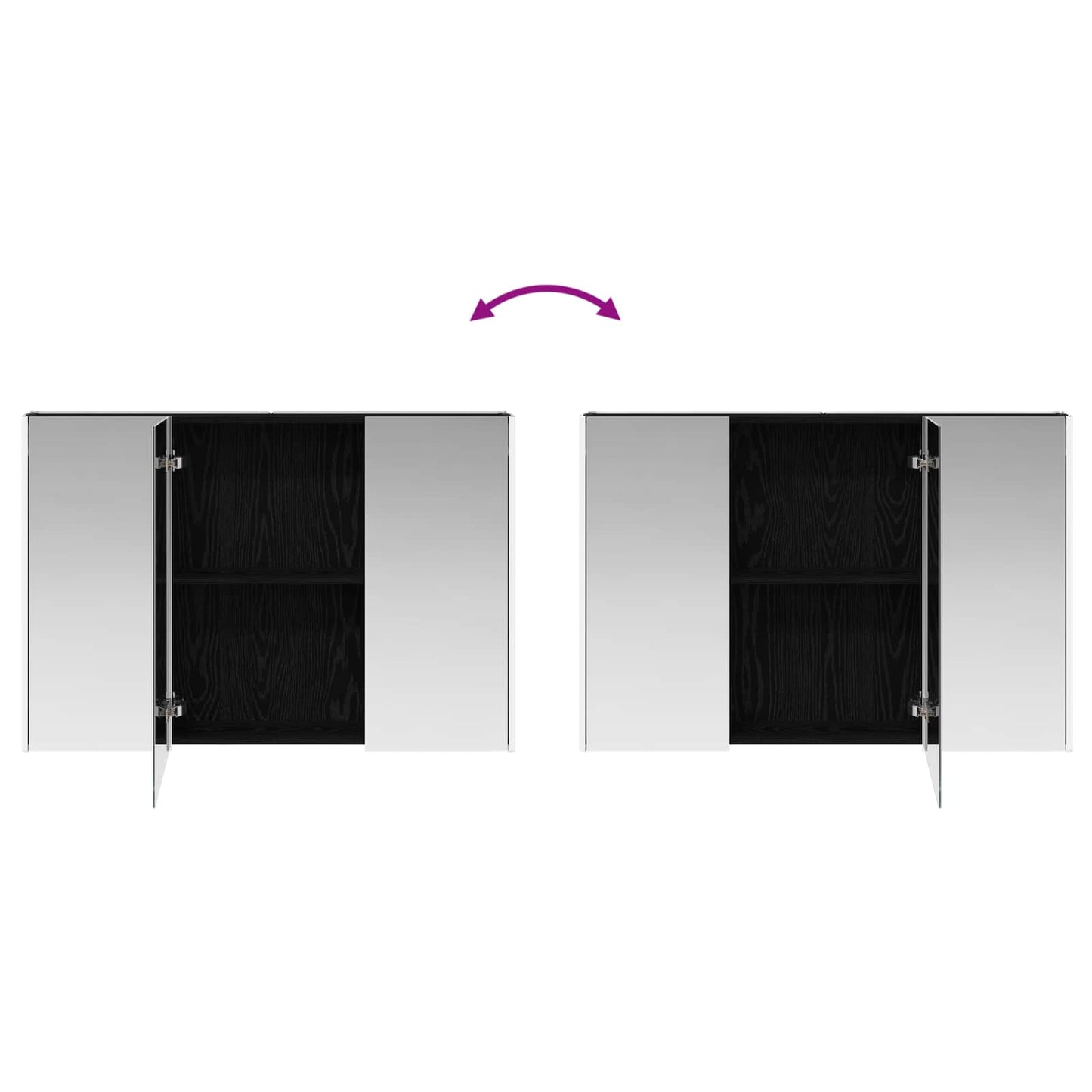 Baderomsinnredningssett 4 pcs Svart eik Konstruert tre og glass