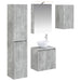 Baderomsskapsett 5 pcs Betonggrå 50 x 14,5 x 70 cm