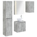 Baderomsskapsett 5 pcs Betonggrå 53 x 15,5 x 70 cm