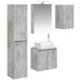 Baderomsskapsett 5 pcs Betonggrå 50 x 14,5 x 70 cm