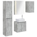 Baderomsskapsett 5 pcs Betonggrå 53 x 15,5 x 70 cm